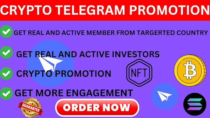 Gig Preview - Promote new token, telegram promotion, telegram chatter, telegram subscribers