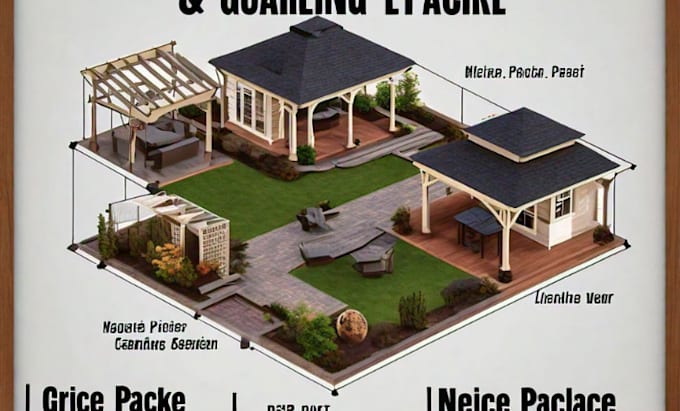 Gig Preview - Do 3d outdoor space, porches, patios, pergolas, gazebo ,carports, BBQ area desig