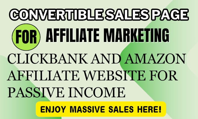 Gig Preview - Design convertible sales page for clickbank affiliate marketing products