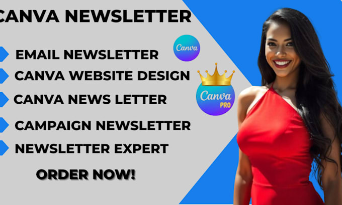 Gig Preview - Create a canva website design,canva newsletter  using canva