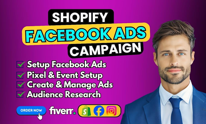 Gig Preview - Run shopify facebook ads campaign,fb marketing,instagram ads