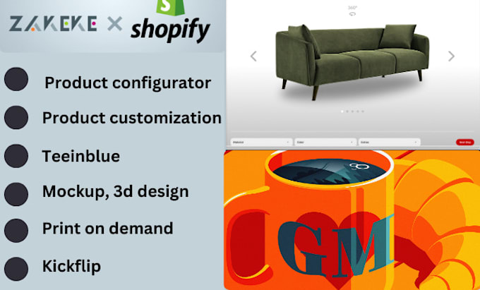 Gig Preview - Integrate 3d zakeke product customizer into your shopify store