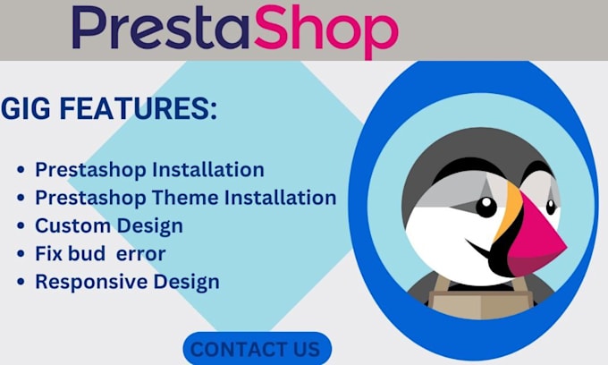 Gig Preview - Design, redesign prestashop ecommerce store, do prestashop speed optimization