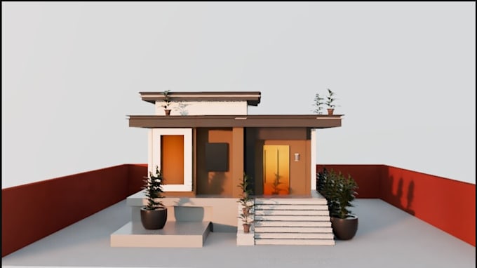 Gig Preview - Design 3d house front garden, backyard, 3d realistic landscape, exterior design