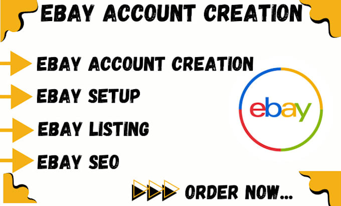 Gig Preview - Create a verified ebay sellers account ebay store setup ebay product listing