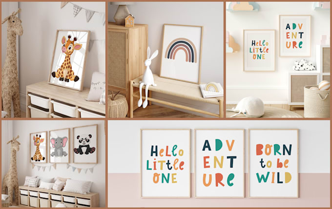 Gig Preview - Create mockup scenes with your nursery wall art