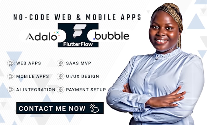 Gig Preview - Build no code web apps with bubble or mobile app with adalo and flutterflow