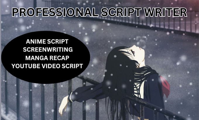 Gig Preview - Do anime script writing, screenwriting, manga recap, and youtube video scripting