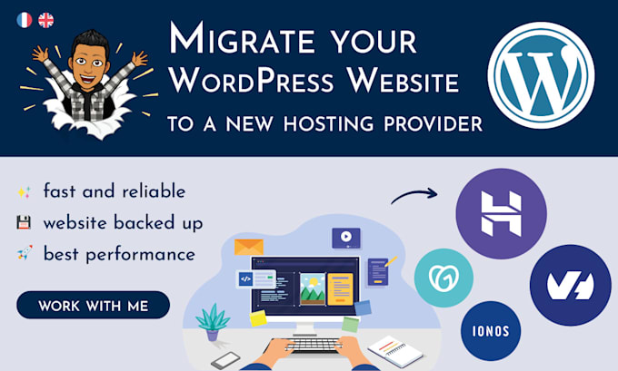 Gig Preview - Migrate or transfer your wordpress website to a new host provider