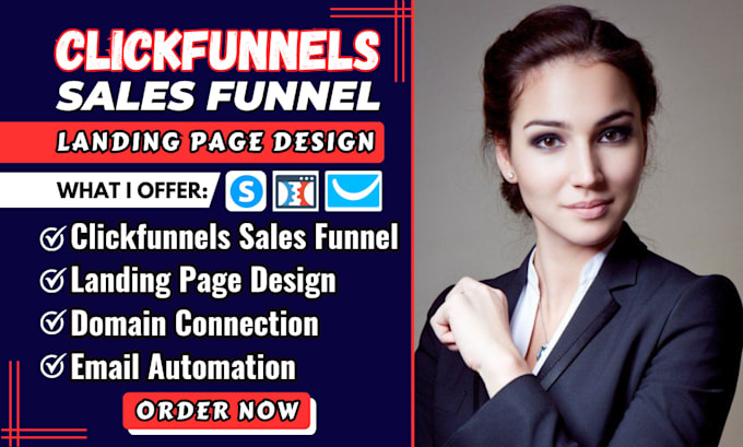 Gig Preview - Build clickfunnels sales funnel, clickfunnels landing page, connect domain dns