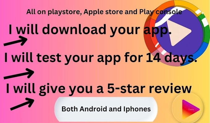 Gig Preview - Give 12testers for games or app testing, app review and user testing of apps