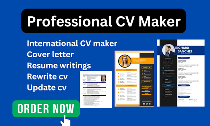 Gig Preview - Professional CV maker resume writings update rewrite build expert design