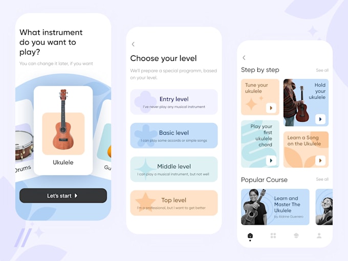 Gig Preview - Build music learning app, instrumental learning app like gibson app