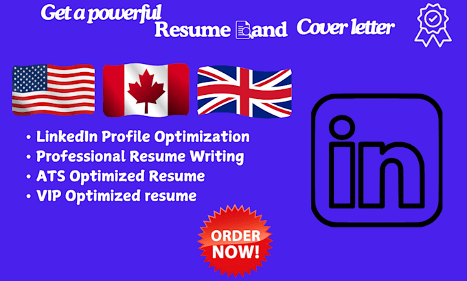 Gig Preview - Within 24hrs, write a professional resume and cover letter linkedin optimization