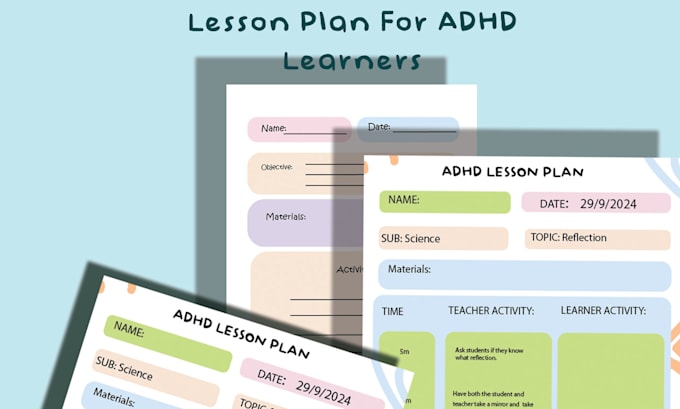 Gig Preview - Write a customized adhd lesson plan for children