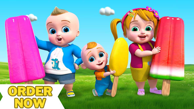 Gig Preview - Create engaging 2d 3d kids animation nursery rhymes for kids learning video