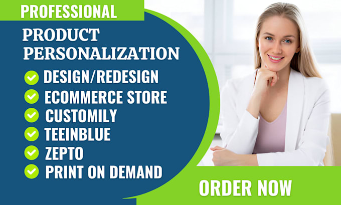 Gig Preview - Design on  customily teeinblue zepto shopify customization product personalizer