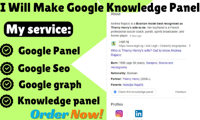 Gig Preview - Make google knowledge panel for you, musician, brand, company and your business