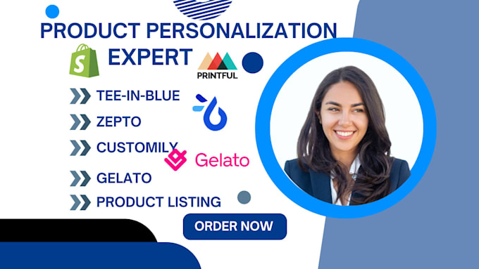 Gig Preview - Setup teeinblue customily zepto product personalizer shopify print on demand