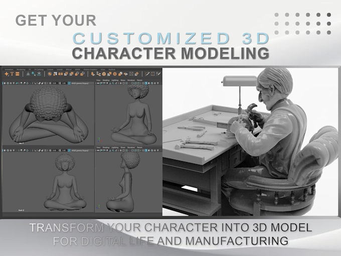 Gig Preview - Create and sculpt any 3d character models for game assets and 3d printing