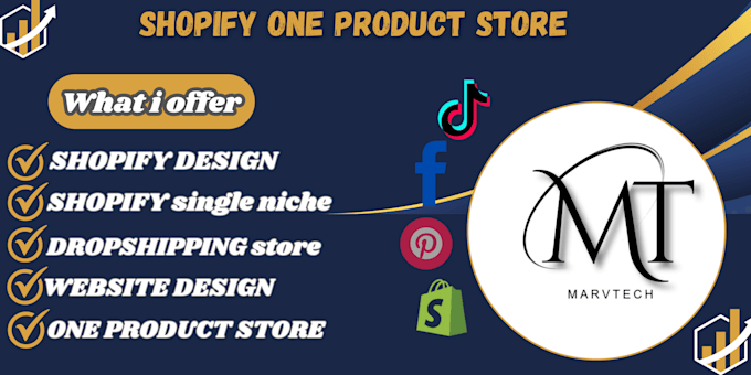 Gig Preview - Create one product shopify store, dropshipping store, shopify store design