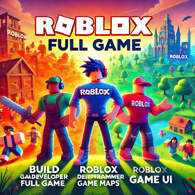 Gig Preview - Build roblox full game, roblox developer, roblox programmer, roblox maps, gui