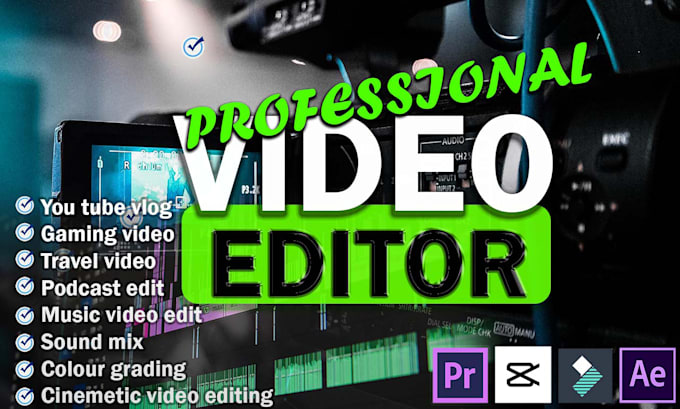 Gig Preview - Do professional video editing and you tube video editing