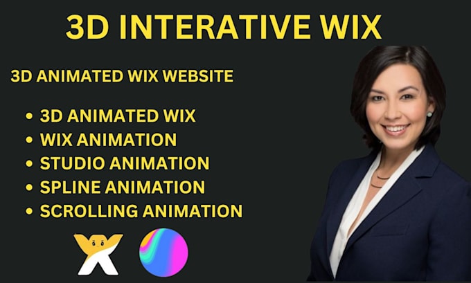 Gig Preview - 3d wix spline animation website 3d animated wix wix studio scrolling animation