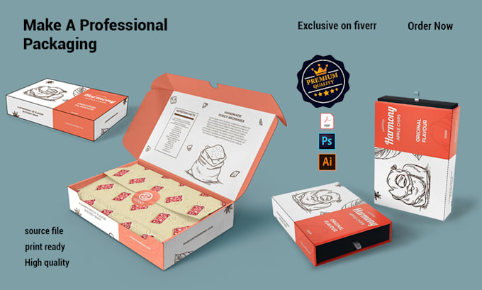 Gig Preview - Design product packaging mailer box subscription box custom amazon product box