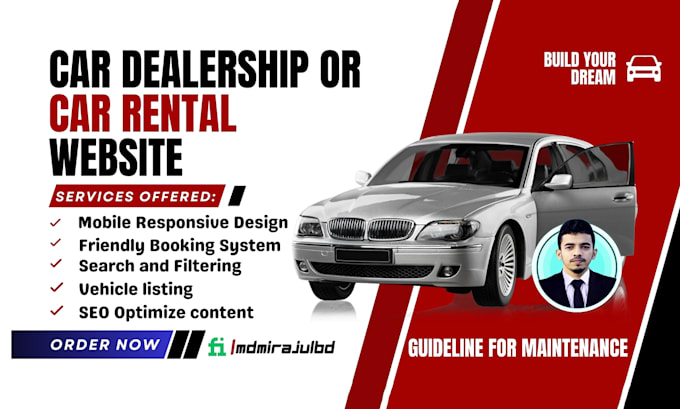 Gig Preview - Build a professional car dealership or car rental website