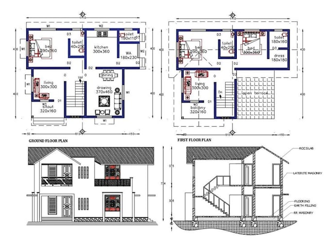 Gig Preview - Draw electrical plan layout and lighting design in autocad revit