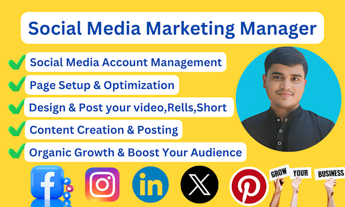 Gig Preview - Be your social media marketing manager and content creator