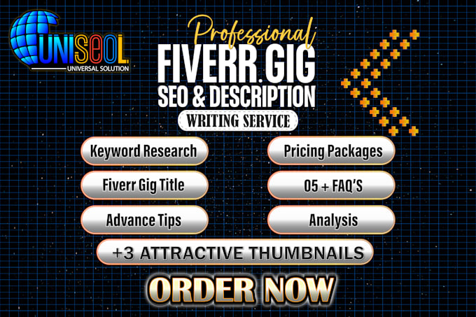 Gig Preview - Write high optimized performing, fiverr gig seo, gig descrition,