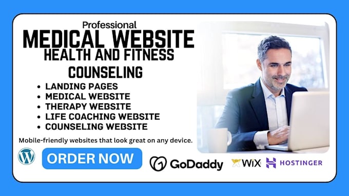 Gig Preview - Design medical website, health and fitness counseling and therapy website on wix