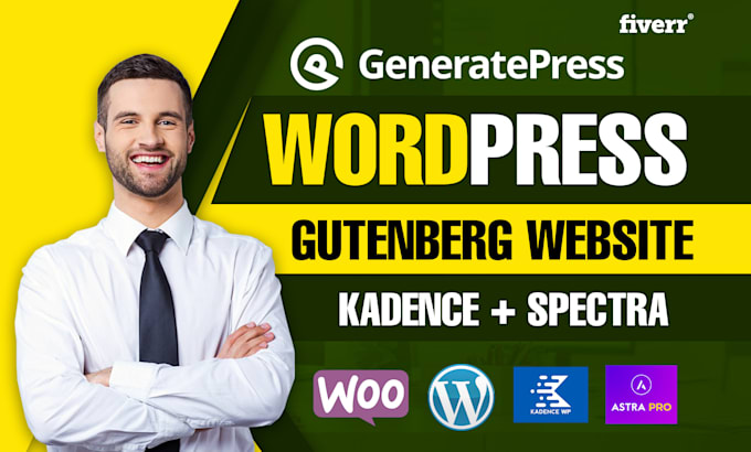 Gig Preview - Create wordpress website design using gutenberg, kadence, spectra block