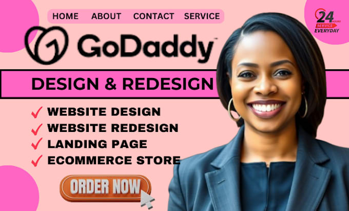 Gig Preview - Godaddy design godaddy redesign develop godaddy website