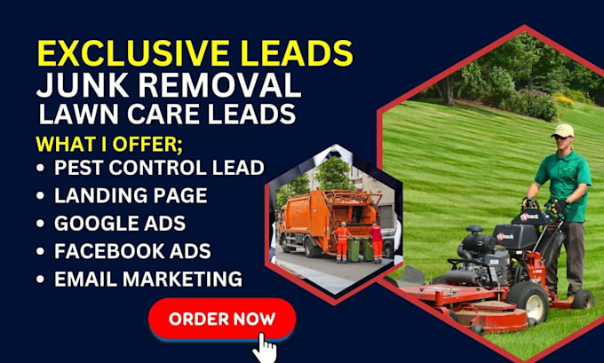 Gig Preview - Generate lawn care, landscaping, junk removal lead, pest control lead, website