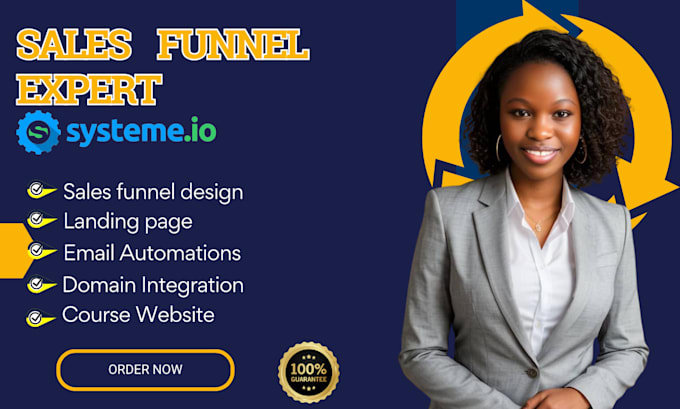 Gig Preview - Build systeme io sales funnel, landing page, high converting sales funnel page