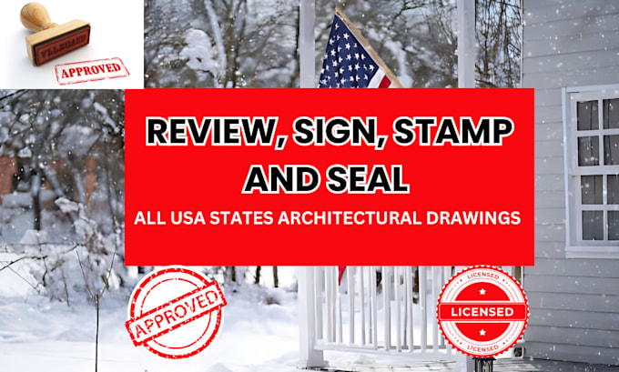 Gig Preview - Do architectural stamp, mep stamp, pe stamp, and seal for USA city permit