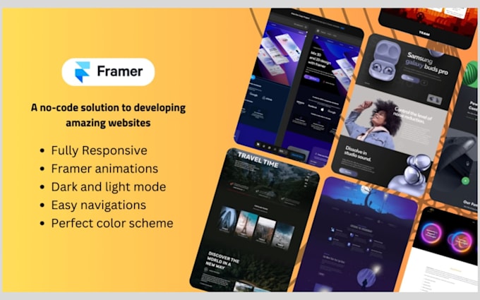 Gig Preview - Design, fix, redesign framer website, figma to framer, webflow framer animation