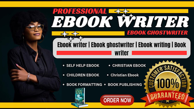 Gig Preview - Ebook writer ebook ghostwriter for christian fiction non fiction self help ebook