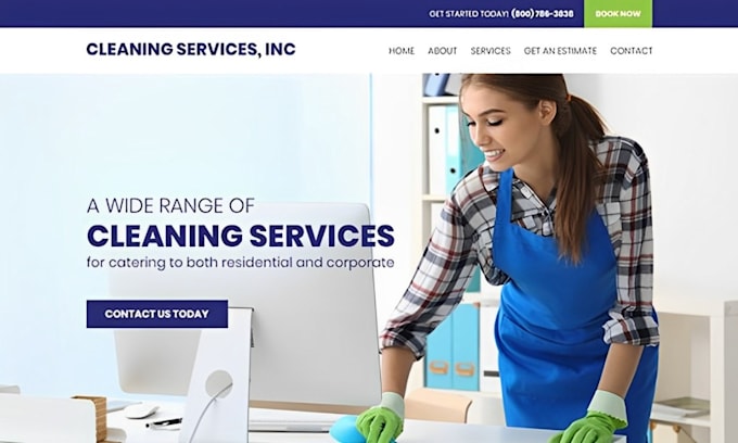 Gig Preview - Design cleaning website house cleaning office cleaning cleaning service website