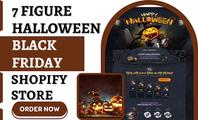 Gig Preview - Build halloween shopify black friday halloween store christmas halloween website