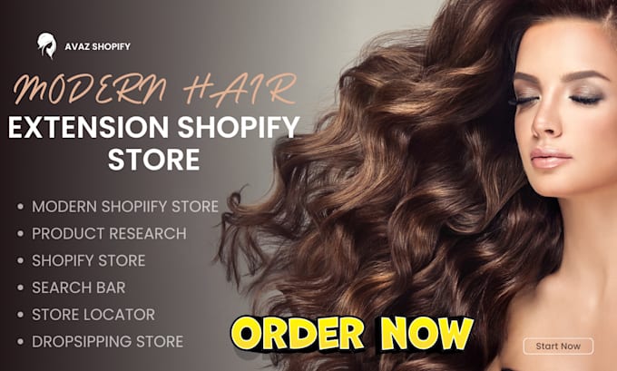 Gig Preview - Hair extension shopify store hair extension store hair extension shopify store