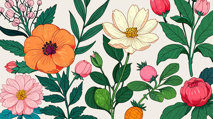 Gig Preview - Draw botanical illustrations of flowers, plants, fruits