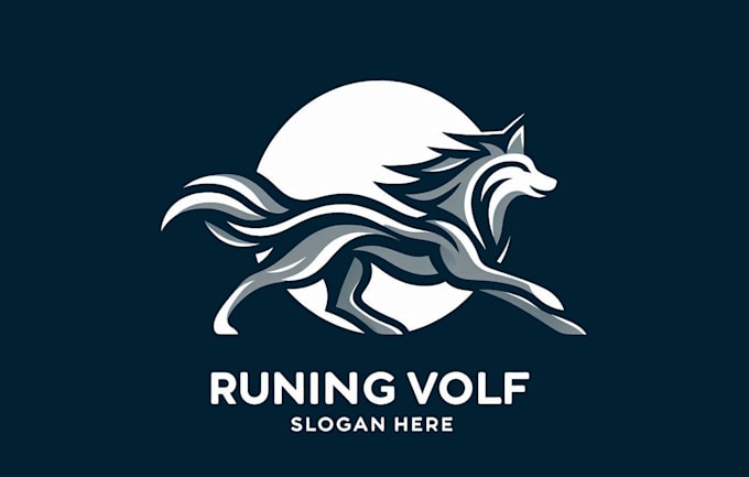 Gig Preview - Design impressive running wolf mascot logo with unlimited revision