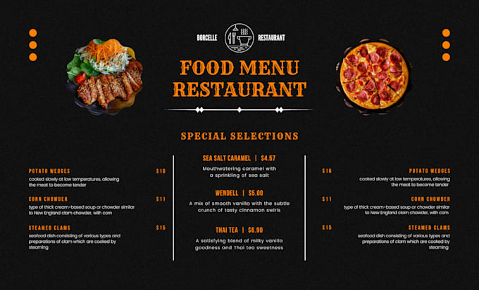 Gig Preview - Design restaurant food menu and sauce labels