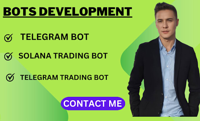 Gig Preview - Do telegram bot, telegram trading bot, telegram crypto bot, solana trading bot