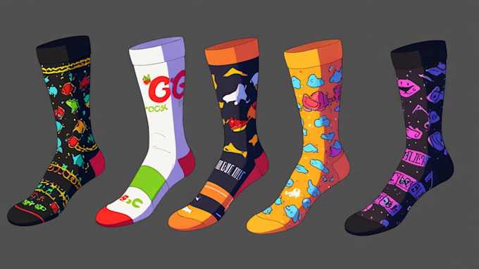 Gig Preview - Do socks design for clothing brand, merch, accessories