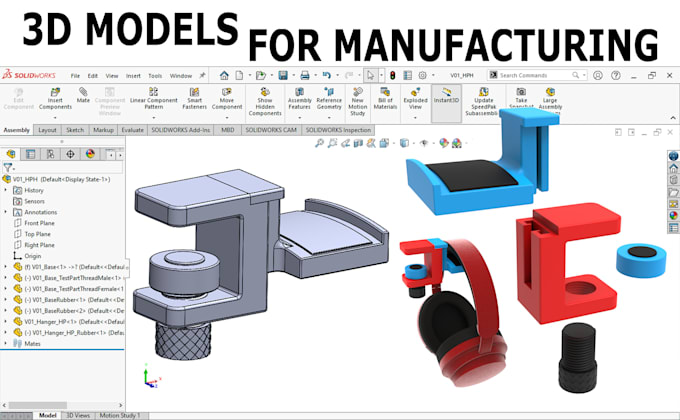 Gig Preview - Design 3d products and cad drawings for manufacturing and 3d printing